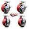 Service Caster 5 Inch Red Poly on Cast Iron Caster Set with Roller Bearings 2 Brakes 2 Rigid SCC-20S520-PUR-RS-TLB-2-R-2 - alternate 7
